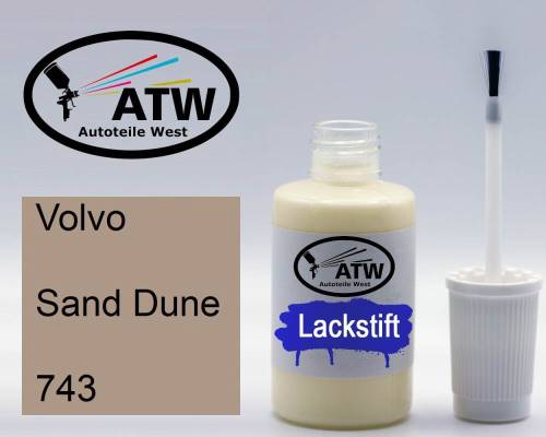 Volvo, Sand Dune, 743: 20ml Lackstift, von ATW Autoteile West.